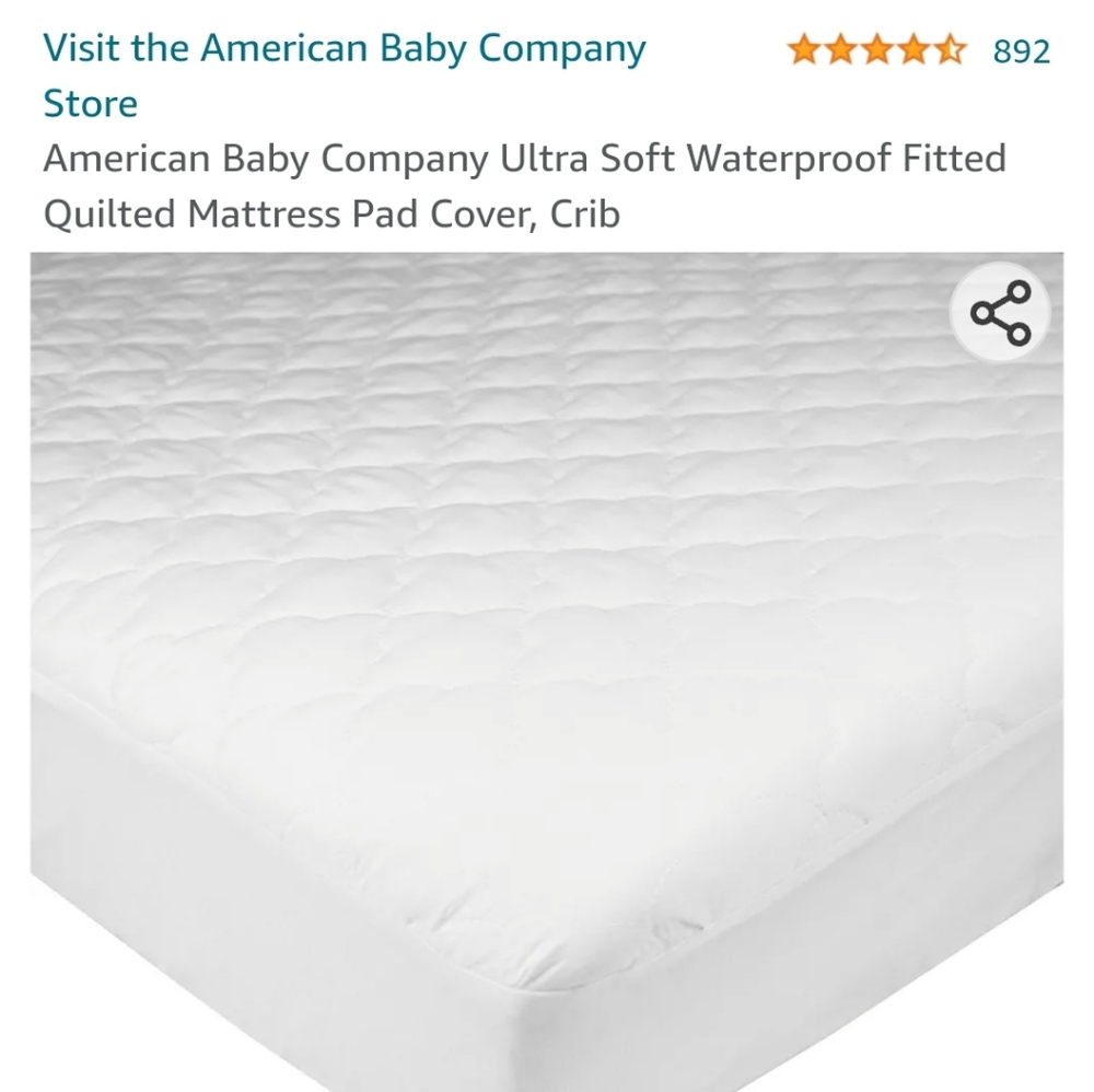 NWT Waterproof Quilted Crib Mattress Pad Cover